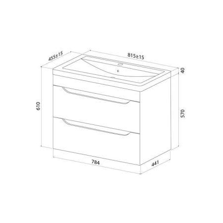 Тумба с раковиной Iddis Ray RAY80W0i95K 80х50 подвесная цвет белый