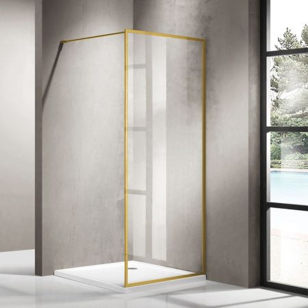 Душевая перегородка Azario Richmond AZ-NAG6310 900 Gold 90х200 стекло прозрачное профиль золото