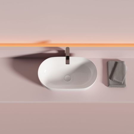 Раковина из сантехнического фарфора Ceramica Nova TWIST CN12001 50х30 накладная цвет белый