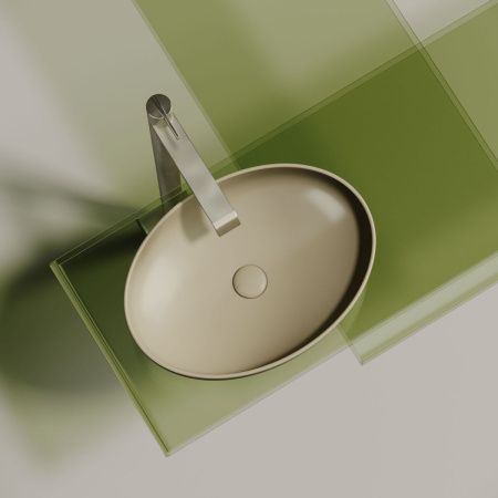 Раковина из сантехнического фарфора Ceramica Nova ELEMENT CN6056MC 50х40 накладная цвет коричневый без отверстий под смеситель