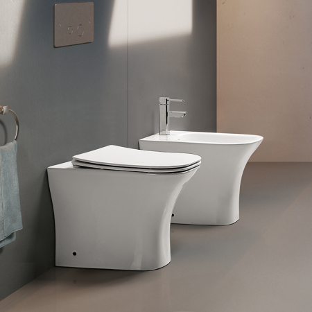 Унитаз приставной Cerutti SPA CT7841 белый с сиденьем микролифт безободковый каскадный смыв