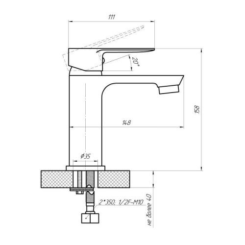 Смеситель Сантаком StMira 7017 на раковину хром - фото 3