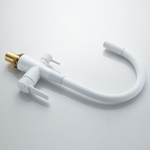 Смеситель для кухни Shevanik S668C на мойку белый - фото 4