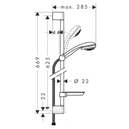 Душевой гарнитур Hansgrohe Crometta 27764000 настенный хром