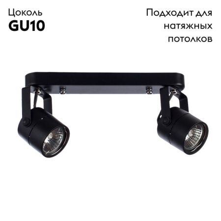 Спот Arte Lamp Lente (Ленте) A1310PL-2BK