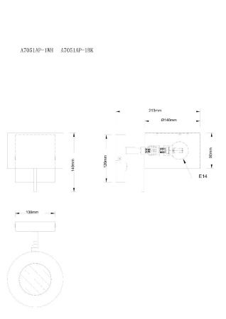 Бра Arte Lamp Sebastian (Себастиан) A7051AP-1BK