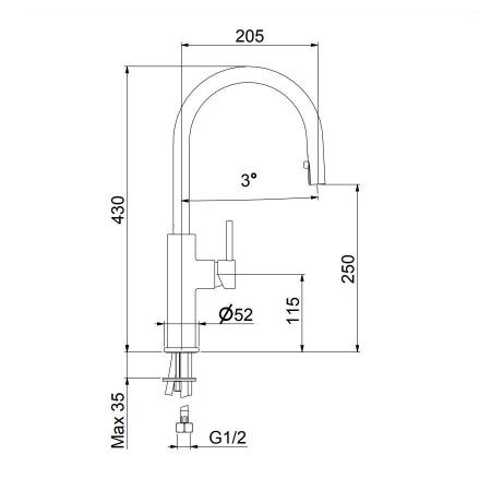 Смеситель для кухни Webert LM940302015 на мойку хром