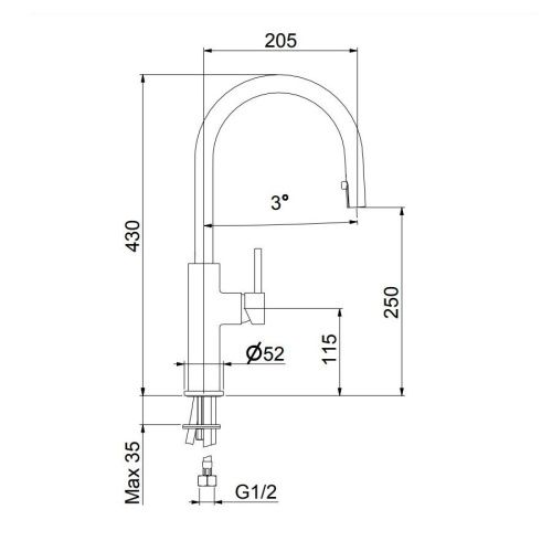 Смеситель для кухни Webert LM940302560 на мойку черный - фото 4