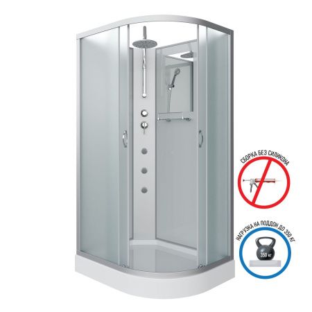 Душевая кабина Niagara Classic 33121423LBKTG 120х80 асимметричная без крыши ориентация левая