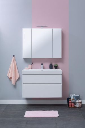 Тумба с раковиной Aquanet Бруклин 00212599 100х40 подвесная цвет белый