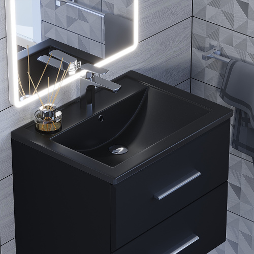 Раковина кварцевая Uperwood Foster Quartz 291030054 60х41 полувстраиваемая цвет черный - фото 3