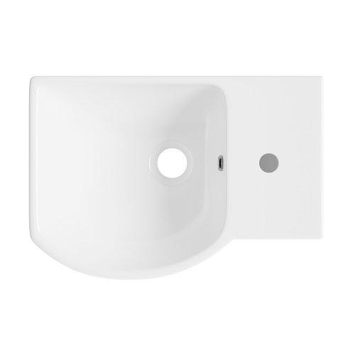 Раковина из сантехнического фарфора Wellsee WC Area 151807000 45х32 накладная цвет белый глянцевый 1 отверстие под смеситель - фото 3