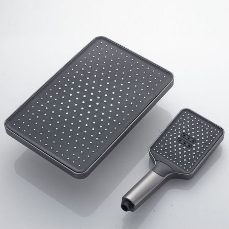 Душевая стойка Shevanik S4636T настенная цвет оружейная сталь