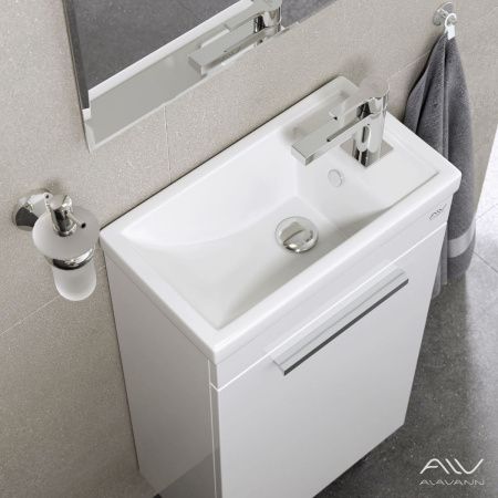 Тумба с раковиной Alavann Azzoro ALV0967000 50х30 напольная цвет белый