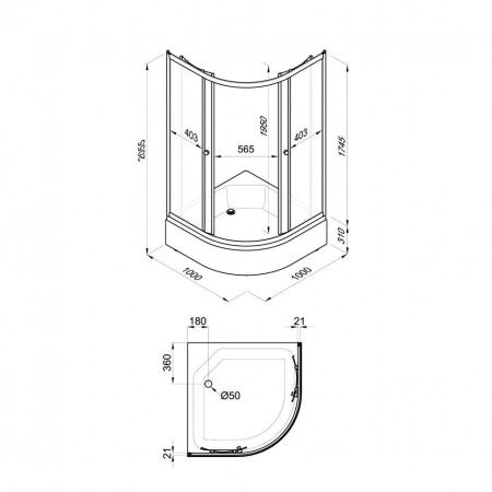 Душевой уголок Тритон Стандарт Щ0000061787 100х100 стекло с рисунком профиль белый с поддоном