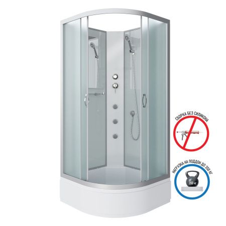 Душевая кабина Niagara Classic 33011424BKG 90х90 четверть круга без крыши ориентация универсальная