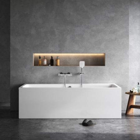 Ванна акриловая Am.Pm Func W84A-180-080W-A 180х80 пристенная прямоугольная без каркаса