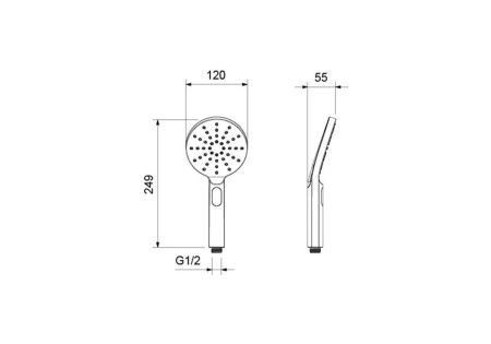 Душевая лейка Aquatek ОБЕРОН AQ2006MB цвет черный