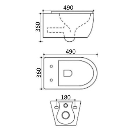 Унитаз подвесной Agger AT07150 белый с сиденьем микролифт смыв торнадо