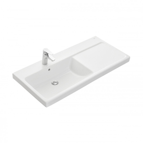 Раковина из сантехнического фарфора Roca The Gap Plus 73270MB004 100х46 накладная цвет белый - фото 2