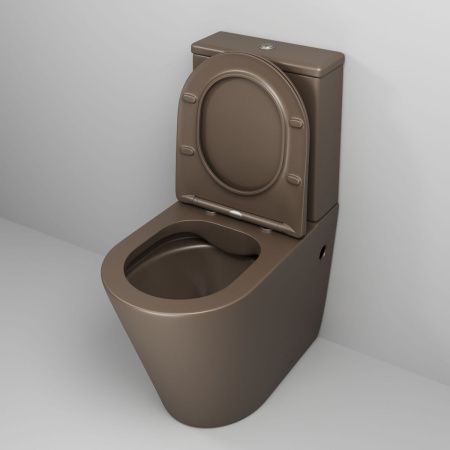 Унитаз напольный с бачком Grossman Color GR-4480BRMS коричневый с сиденьем безободковый каскадный смыв