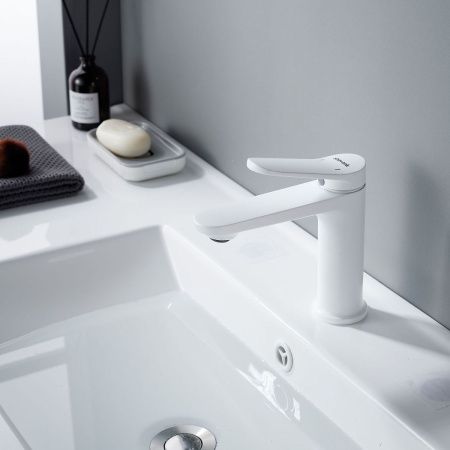 Смеситель Shevanik S43C S4301C на раковину белый