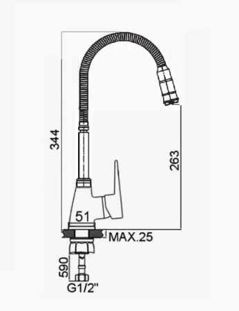 Смеситель для кухни D-Lin D150362-Q на мойку хром