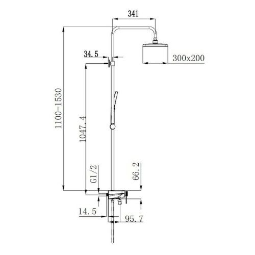 Душевая стойка Raglo R60.24.06 настенная цвет черный - фото 2