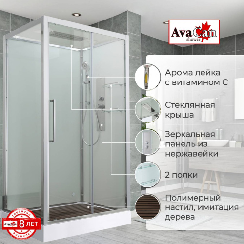 Душевая кабина AvaCan Z Z2912 120х90 прямоугольная с крышей ориентация универсальная - фото 2 Душевая кабина AvaCan Z Z2912 120х90 прямоугольная с крышей ориентация универсальная - фото 2