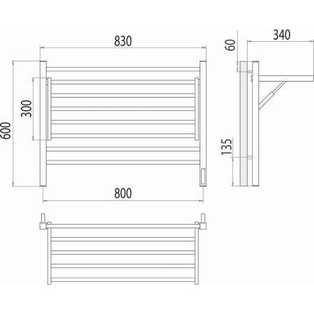 Полотенцесушитель электрический Terminus 4670078543530 85х60 хром