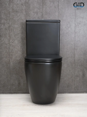 Унитаз напольный с бачком Gid Convexo Tn2188Bm (62250Y) черный с сиденьем микролифт безободковый