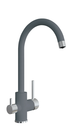 Смеситель для кухни Uperwood Quartz UPD-Q-01-03 UPD-Q-01-03 на мойку/столешницу серый матовый