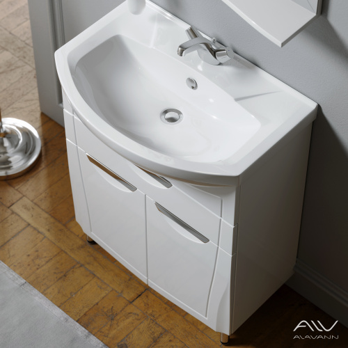 Тумба с раковиной Alavann Monaco 65 ALV0983000 напольная белая - фото 3