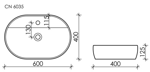 Раковина Ceramica Nova ELEMENT 60 см CN6035 накладная цвет белый - фото 2