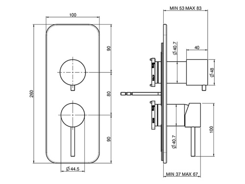 Смеситель для душа Fima Carlo Frattini F3039X2CR настенный хром - фото 2