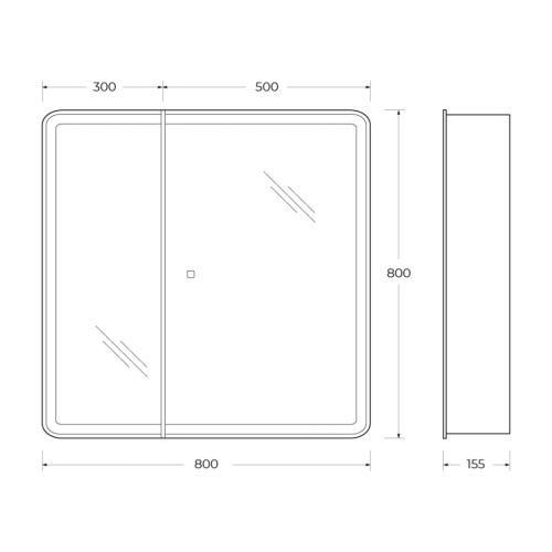 Зеркало-шкаф BelBagno Marino SPC-MAR-800/800-2A-LED-TCH 80х80 - фото 5