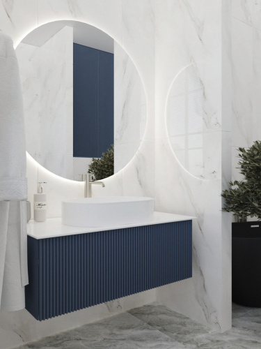 Тумба со столешницей La Fenice TERRA NFNC-01-TER-BG-80-3-GG 81х36х47 подвесная цвет синий - фото 5