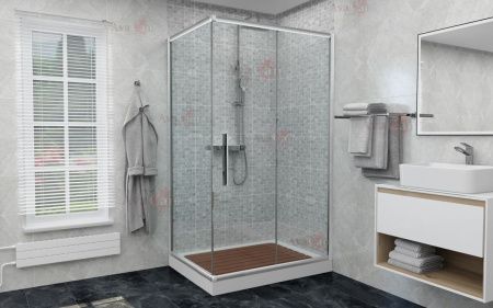 Душевой уголок AvaCan FC-120-SC80 140х80 стекло прозрачное профиль хром без поддона