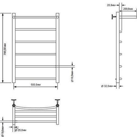 Полотенцесушитель водяной Aquanet Romeo 00266729 50х80 хром
