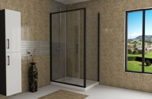 Душевой уголок Bravat Blackline BS120.3101B 120х80 стекло прозрачное профиль черный без поддона - фото 2