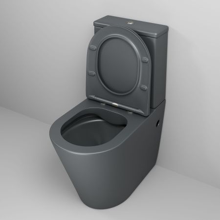 Унитаз напольный с бачком Grossman Color GR-4480GMS серый с сиденьем микролифт безободковый каскадный смыв