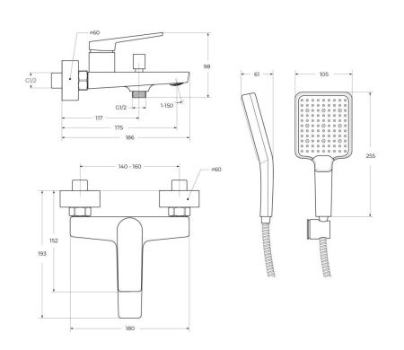 Смеситель BelBagno ARDENTE ARDENTE-VASM-CRM настенный хром