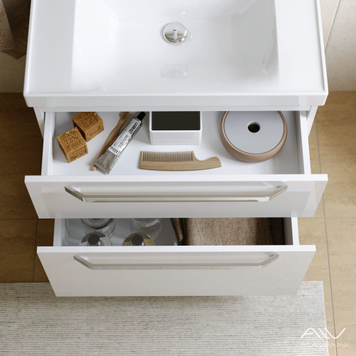 Тумба с раковиной Alavann Paris ALV0987000 75х47х70 подвесная цвет белый - фото 5