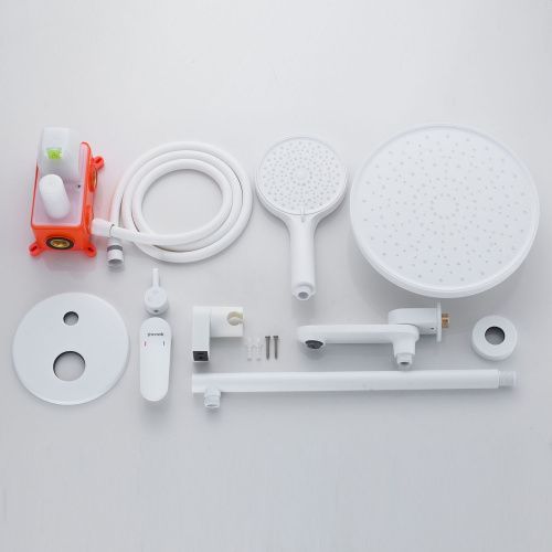 Душевая система Shevanik S4335C встраиваемая в стену цвет белый - фото 4