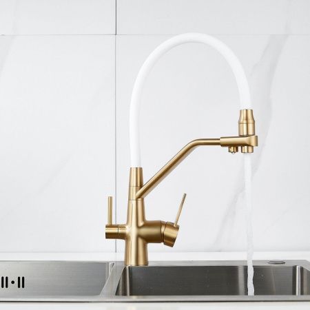 Смеситель для кухни Rose R558G на мойку золото
