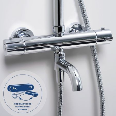 Душевая стойка WasserKRAFT A18801 настенная цвет хром с термостатом