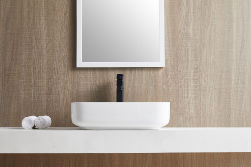 Раковина из сантехнического фарфора Sintesi SIN-LVB-APP-409 50х40 накладная цвет белый - фото 2