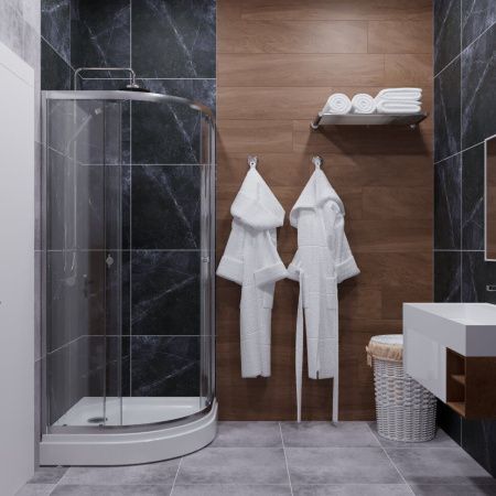 Душевой уголок Тритон Альфа Щ0000049614 80х80 стекло прозрачное профиль хром с поддоном