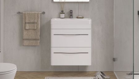 Тумба под раковину Velvex JILL tpJIL.60.2Y-233 60х30 подвесная цвет белый