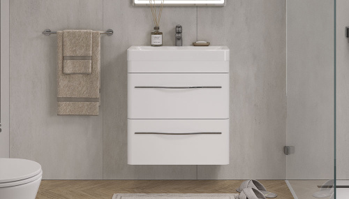 Тумба под раковину Velvex JILL tpJIL.60.2Y-233 59х34х60 подвесная цвет белый - фото 2